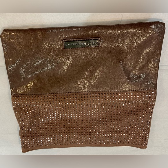 BCBGENERATION Lola Clutch Bronze Studed Fold Over Clutch Purse - Picture 5 of 10